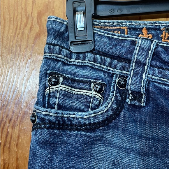 Rock Revival Blue Boot Cut Jeans cellne style designer jeans size 26 embellished - Picture 7 of 16